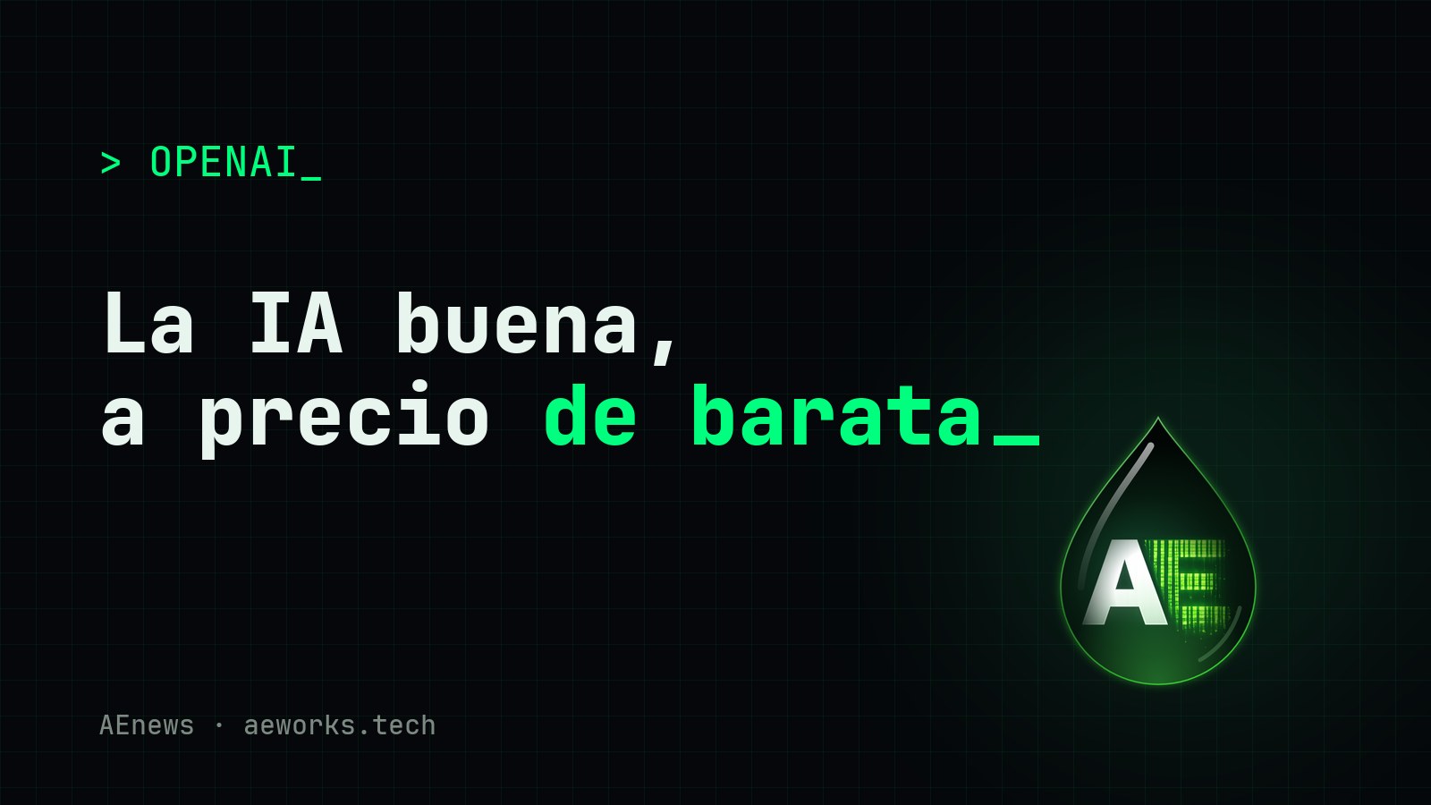 Portada de AEnews: «La IA buena, a precio de barata», sobre GPT-6.1 Sol